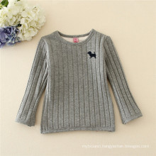Wholesale grey kids girls lovely long sleeve warm sweatshirt tshirt undershirt for winter/spring